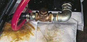 N-Fiber W23 Oil Absorbent Pillow addressing oil spill in a confined space. 