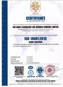 ISO 14001 certification for Bignanotech’s sustainable oil absorbent pads 