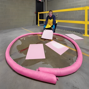 H-FIBER HM45 pads cleaning chemicals in a manufacturing plant