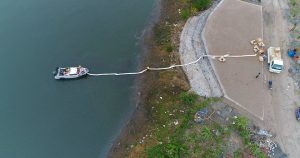 Oil Absorbent Boom N-Fiber used in oil response training 