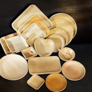 Assortment of N-Leaf round, square, and heart-shaped plates