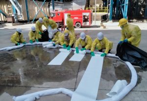 N-Fiber oil absorbent boom in provincial/city-level oil spill response drills